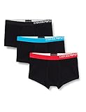 Emporio Armani Underwear Herren Multipack-B-Side Logo 3-Pack Trunk Herrenslip, Schwarz Nero 50620, Large (Herstellergröße:L)