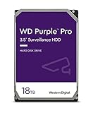 WD Purple Pro 18 TB Smart Video 3,5 Zoll interne Festplatte – Allframe AI – 550 TB/Jahr, 512 MB Cache, 7200 RPM, 5 Jahre G