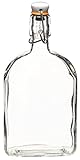 KitchenCraft Home Made Schlehenschnapsflasche mit Bügelverschluss, Glas, 500