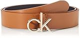 Calvin Klein Damen CK LOGO BELT 30MM Gürtel, Cognac, 90