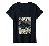 Damen Gärtner Hobbygärtner Rasenmähen lustiges Rasenmäher T-Shirt mit V