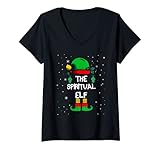 Damen Lustiges Weihnachts-Motiv für die Familie T-Shirt mit V