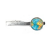 Krawattenklammer mit Weltkarten-Motiv, Reiseschmuck, Globetrotter, Geschenk für die beste Freundin, #207