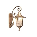 Europäische Wall Lamp Wasserdichte Glas Wandlaterne Licht E27 Retro Outdoor Retro American Garten Balkon Die-Guss Aluminium Anti Rust Wand Sconce Path Community Courtyard Dekorative W