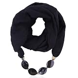 YTZL Loop Schal Damen - Elegant Schlauchschal Boho Ethnic Schmuck Klassischer Halskette Schal Mit Schmuck AnhäNger Geschenk Schmuck Halstuch AnhäNger Chiffon Schal-Halskette FüR F