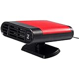 Car Fan Heater, 12 V 150 W Car Heater Portable Defroster Demister, 2-in-1 Portable Windscreen Air Cleaning Demister Defroster (Red)