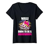 Damen Walli - Born To Be A Bookworm - Personalisiert T-Shirt mit V
