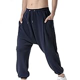 Haremshose für Herren Jogginghose Retro Hose Lockere Freizeithose Bein Baggy Hose Leinenhosen Herren Freizeithose Hosen Männer Casual Lässige Straight Stoffhose Frühling, Sommer und Herb