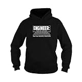 Zoko Apparel Ingenieurgeschenk, Engineer Definition Shirt, Ingenieur T-Shirt, Geschenke für Ingenieure, Elektroingenieure, Mechaniker Civil Computer Engineer Unisex Shirt, Hoodie Schwarz, XXXL