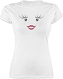 Karneval & Fasching Kostüm Outfit - Partner-Kostüm Milch und Schokolade Sie - M - Weiß - Milch kostüm Damen - L191 - Tailliertes Tshirt für Damen und Frauen T-S