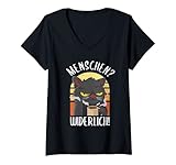 Damen Menschen? Widerlich! Genervte Katze T-Shirt mit V