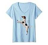 Damen Jack Russell Terrier Shirt Mama Papa Damen Herren Kinder Love Dog T-Shirt mit V