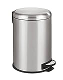 WENKO Treteimer Leman Easy Close Edelstahl 20L - Kosmetikeimer, Mülleimer mit Absenkautomatik und Anti-Fingerprint Fassungsvermögen: 20 l, Edelstahl rostfrei, 30.5 x 44 x 37.5 cm, S