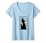 Damen Disney Sleeping Beauty Maleficent Silhouette T-Shirt mit V