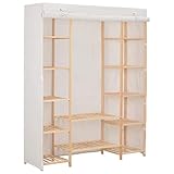 Susany Stoffkleiderschrank Stoffschrank Weiß 135 x 40 x 170cm (B x T x H) Baumwolle: 60%, Polyester: 40%