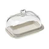 JINLIAN205-SHOP butterdose Keramik-Basis Glasdeckel Butter Box Käseglocke Dessert Abdeckung Küche Crisper, Haushaltsbutterschale Mehrzweckbutterdose butterdose Tupper (Color : B)