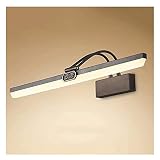 Guomipai Badezimmerspiegel Wandlampe Spiegel Frontlicht LED Wandlampe Spiegel Schrank Makeup Badezimmer Beleuchtung Lampe Klammer Licht Weißes Licht (Color : 58cm)