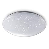 B.K.Licht I LED Sternenhimmel I Ø280x65mm I 12Watt I 4000K neutralweiß I 1200lm I IP20 I Deckenlampe fü