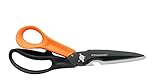 Fiskars Mehrzweckschere mit trennbaren Klingen, Inkl. Schutzhülle mit Scherenschärfer, Länge 23 cm, Titaniumbeschichtung, Rostfreie Stahlklinge/Kunststoff-Griffe, Schwarz/Orange, Cuts + More, 1000809