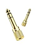 UGREEN Klinke Adapter 6.35mm Klinke auf 3.5mm Klinke, Klinkenstecker Adapter unterstützt für Keyboard, Gitarre, Lautsprecher usw. 24K vergoldete Stecker, Zwei Stück