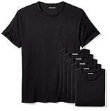 Amazon Essentials 6-Pack Crewneck Undershirts Hemd, Schwarz, XS