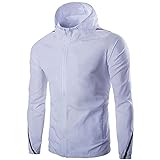 KJIUQ Herren Mantel Reißverschluss Schlank und dünn Colorblocking Kapuzen Herren Sonnenschutzjacke Windschutz C