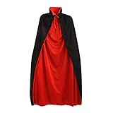 WINOMO 1.4 m Cool einschichtige Stand Kragen Erwachsene Umhang Cape Cosplay Umhang Prop für Halloween-Masquerade (Schwarz + Rot)