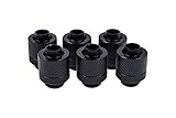 Alphacool Eiszapfen 13/10mm Anschraubtülle G1/4 Schwarz (Deep Black), 6er Pack