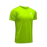 MEETWEE Sportshirt Herren, Laufshirt Kurzarm Mesh Funktionsshirt Atmungsaktiv Kurzarmshirt Sports Shirt Trainingsshirt für Männer (Grün, L)