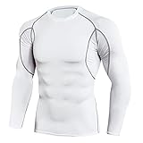 ZDDHOODY Kompressionsshirt Herren Langarm Funktionsshirt Laufshirt Schnelltrocknend Atmungsaktiv Sportshirt Trainingsshirt für Männer Compression Shirt Wandershirt Sweatshirt Laufshirt Base Lay