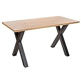 Industrial Schreibtisch Montreal 120cm Asteiche mit schwarzem X-Gestell Bürotisch T