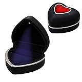 ALTcompluser Ring Box LED Ringschachtel Schwarze Ringetui Herzform Samt Ringbox Ehering Box für Verlobung Heiratsantrag Hochzeit Valentinstag