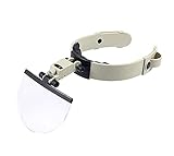 Stirnbandlupe mit LED-Licht, am Kopf montierte, freihändige Leselupe, Juwelier, Lupenlupe für U