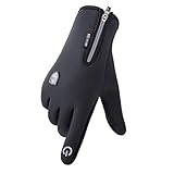 Winter Warme Handschuhe, Touchscreen Handschuhe Herren Damen, Laufhandschuhe Fahrradhandschuhe Skihandschuhe Damen Herren, Sport Elastisch Leicht Atmungsaktiv Outdoor Gloves (M,Black)