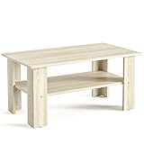 KOMTO Couchtisch Sonoma Eiche Rechteckig Vienna - Wohnzimmertisch Modern Couchtisch Holz 90 x 50 x 43 cm Tisch Wohnzimmer Coffee Table Beistelltisch S
