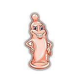 Autoaufkleber Lustiges nettes Cartoon-Kondom-Comic-Auto-Aufkleber-Aufkleber 5. 9X12 CM Auto Stoßstange und Autoglas Aufkleb