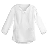 Graceyo Pflege Kasack Damen Einfarbig Kurzarm V-Ausschnitt Schlupfhemd Berufskleidung Schlupfkasack T-Shirt mit Taschen Atmungsaktiv Pflegeuniform Krankenpfleger Uniformen Nurse Kasack