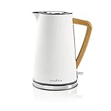 NEDIS - Elektrische Wasserkocher - 1,7 l - Soft-Touch - Farbe: Grau - Material: Stainless Steel - Minimiert Kalkablagerungen - Kabellose 360°-Drehsockel 0.80 m W