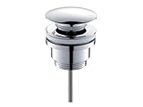 Aqua Bagno Solo Universal Ablaufgarnitur für Waschbecken & Waschtische mit und ohne Überlauf, Pop-Up Ventil, genormtes Einbaumaß, C