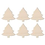 Healifty Weihnachtsbaum Anhänger Holz Mini Baum Holzscheiben DIY Basteln Bemalen 6 Stücke Christbaumschmuck Holzanhänger Tannenbaumschmuck Weihnachtsanhänger Weihnachten Party Dek