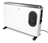 Nordic Home Culture Konvektionsheizung, Heat Convector, 2000Watt, Lüfter, Elektroheizung einstellbare Temperatur und Leistung, 2 Heizstufen, Standgerät, Überhitzungsschutz, kompakt WN523