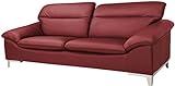 Mivano Ledersofa Teresa / Große Echtleder-Couch mit verstellbaren Kopfstützen / 235 x 84 x 109 / Leder R