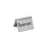 HENDI Tischschild Reserviert, 'Reserviert', Stückzahl: 4, 50x35x(H)40mm, Edelstahl 18/0
