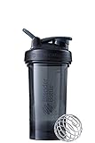 BlenderBottle Pro24 Tritan Trinkflasche mit BlenderBall, optimal geeignet als Eiweiß Shaker, Protein Shaker, Wasserflasche, BPA frei, skaliert bis 500 ml, Fassungsvermögen 710 ml, schw