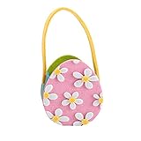 N\A Osterei Süßigkeiten Taschen 3D-Druck Blumen Tragetaschen Cute Naughty Ostern Körbe Sammeltasche Kinder Einkaufstasche Hochwertige Bucket für Ostern Hochzeit Geburtstag Taufe Party