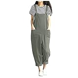Damen Lose Overalls Klassischer einteiliger Strampler Ärmelloser Casual Strampler Boyfriend Weite Beinhose mit Zwei T