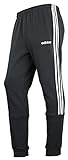 adidas Men's 3-Stripe Fleece Pant Jogger, Carbon/W