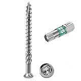 Terrassenschrauben 5 x 60 T-INOX 400 Stück Edelstahl gehärtet C1, Torx 25, inkl. Wera Edelstahl B