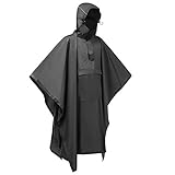 Ahsado Regenponcho, 3-in-1 Multifunktionales Regencape zum Camping Wandern für Erwachsene, Männer/F