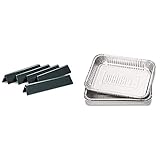 Weber 7636 Flavorizer Bars Porzellan-emailliert & 6415 Alu-Tropfschalen, 15x22cm, 10 Stück, Einwegschalen, Fettauffang